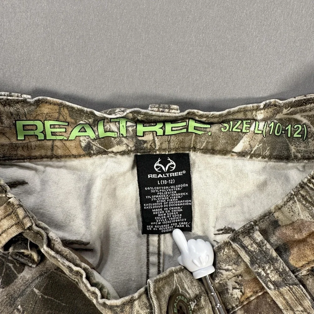 Realtree Edge Pants Kids Large 10-12 Brown Camo‎ Cargo Hunting Elastic Waist